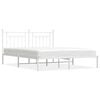 vidaXL Metal Bed Frame without Mattress with Headboard White 180x200cm