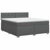 vidaXL Box Spring Bed with Mattress Dark Grey 152 x 203 cm Fabric