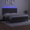vidaXL Box Spring Bed with Mattress&LED Dark Grey 153x203 cm Queen Size Velvet
