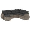 vidaXL 7 Piece Garden Sofa Set with Cushions Grey Poly Rattan