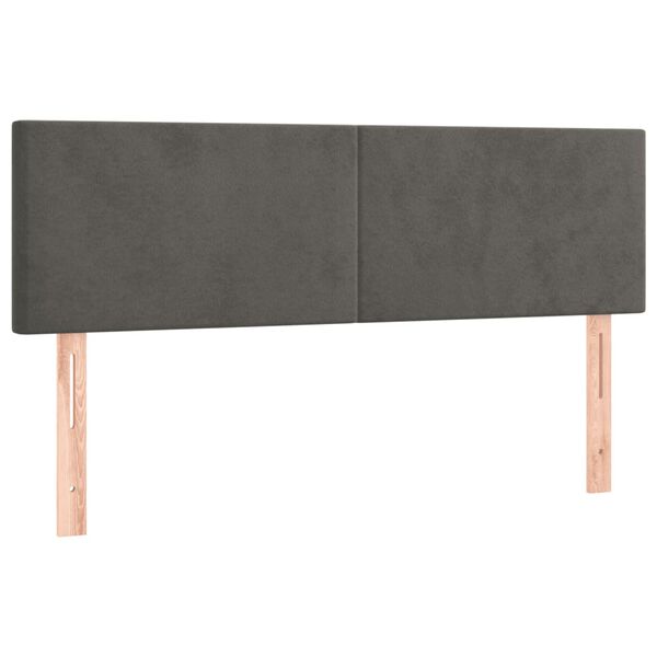 vidaXL Headboards 2 pcs Dark Grey 72x5x78/88 cm Velvet