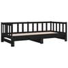 vidaXL Pull-out Day Bed without Mattress Black 2x(90x190)cm