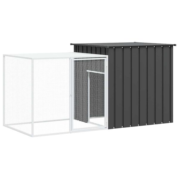 vidaXL Rabbit Cage Anthracite 200x91x100 cm Galvanised Steel