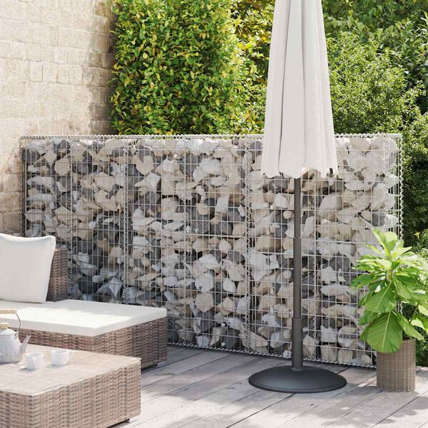 vidaXL Gabion Basket with Lids Galvanised Wire 150 x 100 x 30 cm