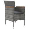 vidaXL 5 Piece Outdoor Dining Set with Cushions Grey and Black