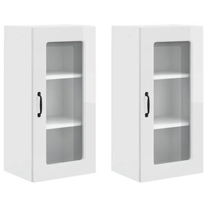 vidaXL Dishwasher Panel Kalmar 2 pcs High Gloss White Engineered Wood