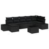 vidaXL Garden Sofa Set with Cushion 8 pcs Black Poly Rattan