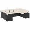 vidaXL 9 Piece Garden Sofa Set with Cushions Black Poly Rattan