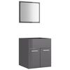 vidaXL Bathroom Furniture Set | High gloss grey | Engineered wood, acrylic