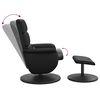 vidaXL Massage Recliner Chair with Footstool Black Faux Leather
