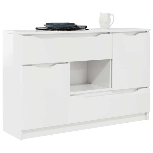 vidaXL Sideboard High Gloss White 100 x 30 x 65.6 Engineered Wood