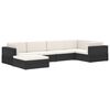vidaXL Sectional Corner Chair 1 pc with Cushions Poly Rattan Black
