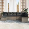 vidaXL Garden Sofa Set with Cushion Manual 8 pcs Grey Poly Rattan