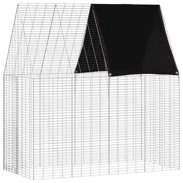 vidaXL Rabbit Cage Silver 200 x 100 x 210 cm Galvanised Steel