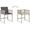 vidaXL 15 Piece Garden Dining Set with Cushions Light Grey Poly Rattan