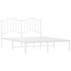 vidaXL Metal Bed Frame without Mattress with Headboard White 150x200cm