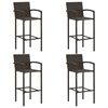 vidaXL 5 Piece Garden Bar Set Poly Rattan Brown