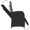 vidaXL Reclining Garden Chair with Footrest Black Poly Rattan