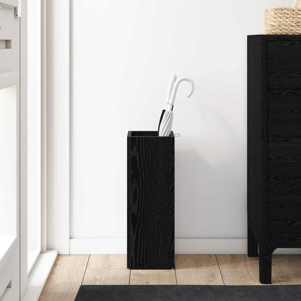 vidaXL Umbrella Stand Black Oak 20 x 20 x 55.5 cm Engineered Wood
