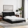 vidaXL Bed Frame without Mattress "Hvar" Black 137x190 cm Double Fabric