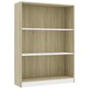 vidaXL Bookshelf White and Sonoma Oak 80x24x108 cm Engineered Wood