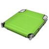 vidaXL Folding Sun Lounger with Head Cushion Powder-coated Steel Green