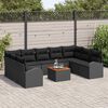 vidaXL Garden Sofa Set 10 pcs Black
