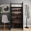 vidaXL Shoe Cabinet Black 80x35.5x180 cm Engineered Wood