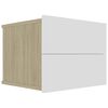 vidaXL Bedside Cabinets 2 pcs White and Sonoma Oak 40x30x30 cm Engineered Wood