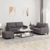 vidaXL 3 Piece Sofa Set with Cushions Grey Faux Leather