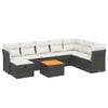 vidaXL 9 Piece Garden Sofa Set with Cushions Black Poly Rattan