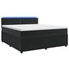 vidaXL Box Spring Bed with Mattress and LED Black 140 x 190 cm Velvet