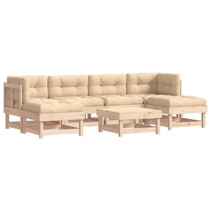 vidaXL 7 Piece Garden Lounge Set with Cushions Solid Wood