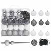 vidaXL Artificial Pre-lit Christmas Tree with Ball Set Silver 240 cm PET