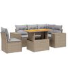 vidaXL 6 Piece Garden Sofa Set with Cushions Beige Poly Rattan