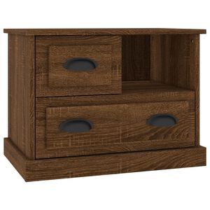vidaXL Bedside Cabinet Brown Oak 60x39x45 cm