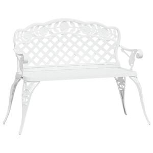 vidaXL Garden Bench 108 cm Cast Aluminium White