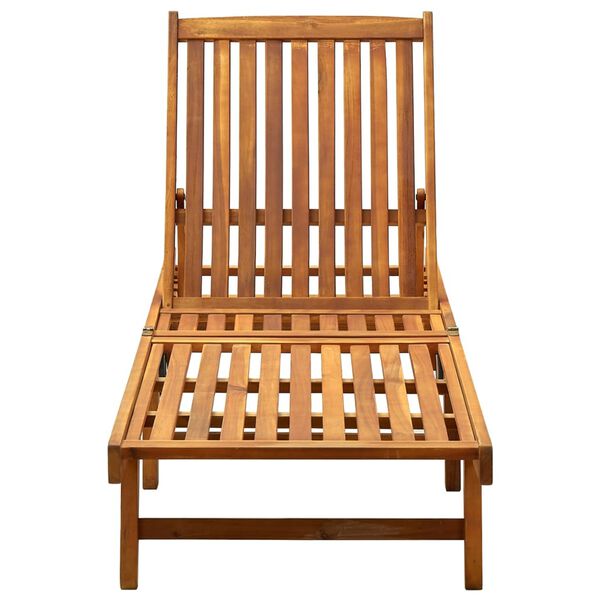 vidaXL Garden Sun Lounger with Cushion Solid Acacia Wood