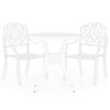 vidaXL 3 Piece Bistro Set Cast Aluminium White