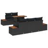 vidaXL Garden Sofa Set 6 pcs Black and Brown