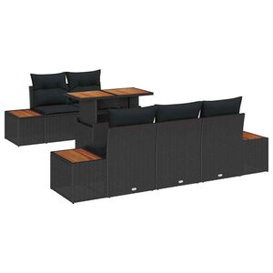 vidaXL Garden Sofa Set 6 pcs Black and Brown