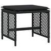 vidaXL 17 Piece Garden Dining Set with Cushions Black Poly Rattan