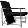 vidaXL Armchairs 2 pcs with Chrome Frame Black Faux Leather