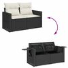 vidaXL 7 Piece Garden Sofa Set with Cushions Black Poly Rattan