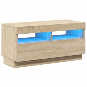 vidaXL TV Cabinet with LED Lights Sonoma Oak 80x35x40 cm