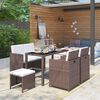vidaXL 16 Piece Outdoor Dining Set Brown Poly Rattan Brown