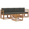 vidaXL Outdoor Sofa Set with Cushion 5 pcs Natural and Anthracite
