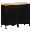 vidaXL Sideboard | Rough mango wood with a natural finish and black iron