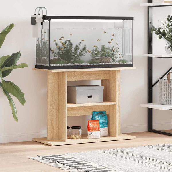vidaXL Aquarium Stand Sonoma Oak 80x35x60 cm Engineered Wood