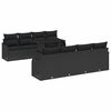 vidaXL Garden Sofa Set 9 pcs 8-Seater Black Poly Rattan